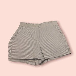 JCrew Blue Ticking Stripe Ruffle Shorts 00